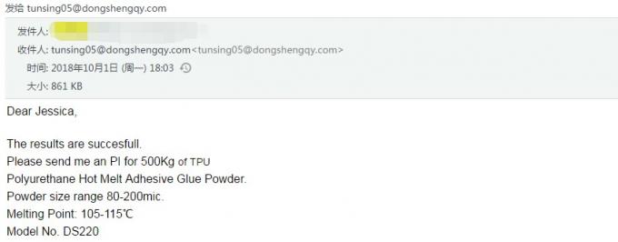 Polvo adhesivo de fusión en caliente PA blanco Polvo de fusión en caliente Efecto de unión fuerte 2